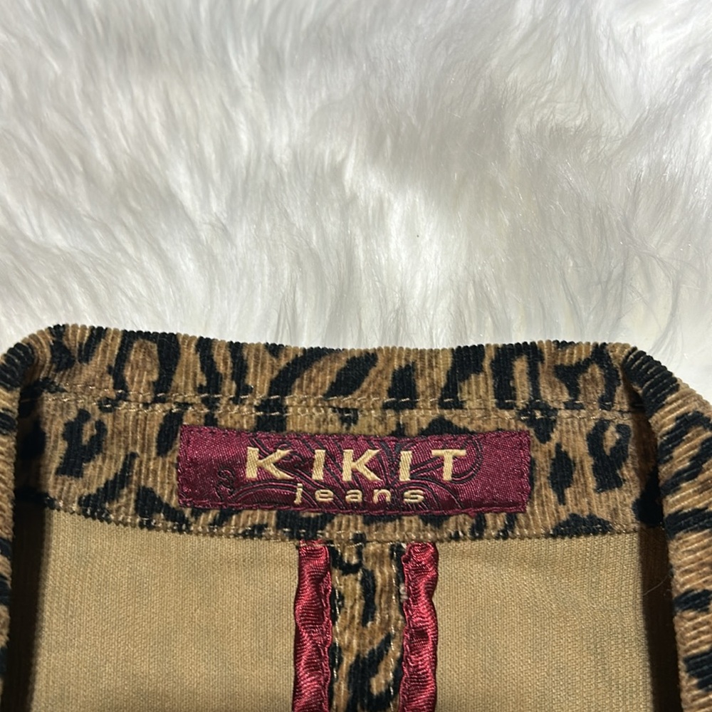 KIKIT jeans Cropped Corduroy Peplum Leopard Adorable Jacket -M-#0049 - Picture 8 of 13